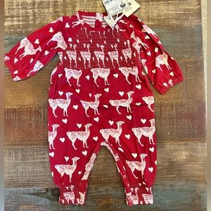 Kate Quinn valentine's day smocked romper NWT 3-6